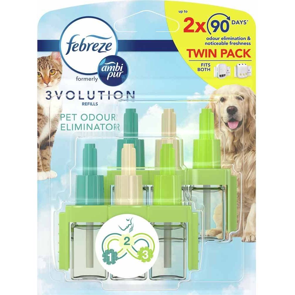 Febreze 3Volution Plug In Air Freshener Refill Twin Pack, Pet Odour Eliminator