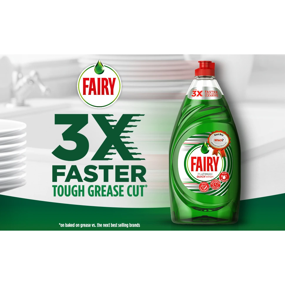 Fairy Platinum, Quick Wash, Washing Up Liquid, Original, 820ml