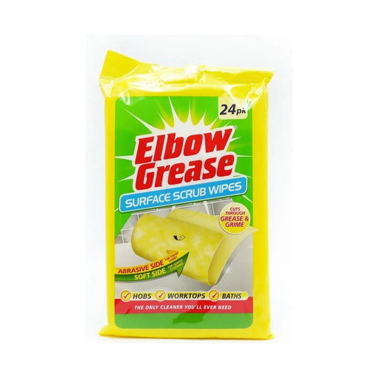 Elbow Grease Surface Scrub Wipes, 24pk, Antibacterial, Lemon Fresh Scent