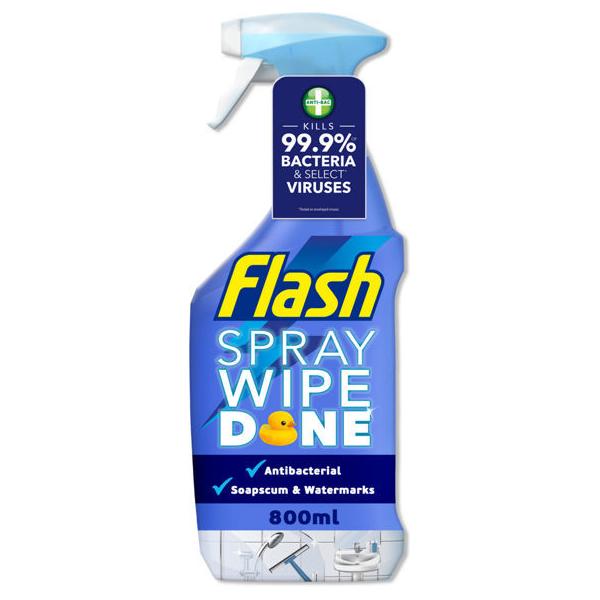 Flash Sparkling Bathroom,Spray Wipe Done, 800ml White Blossom