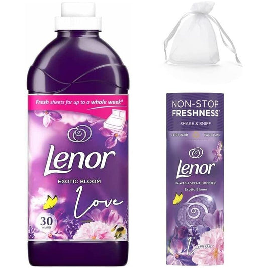 Lenor Exotic Bloom Bundle+ Granules and Conditioner + free Organza bag