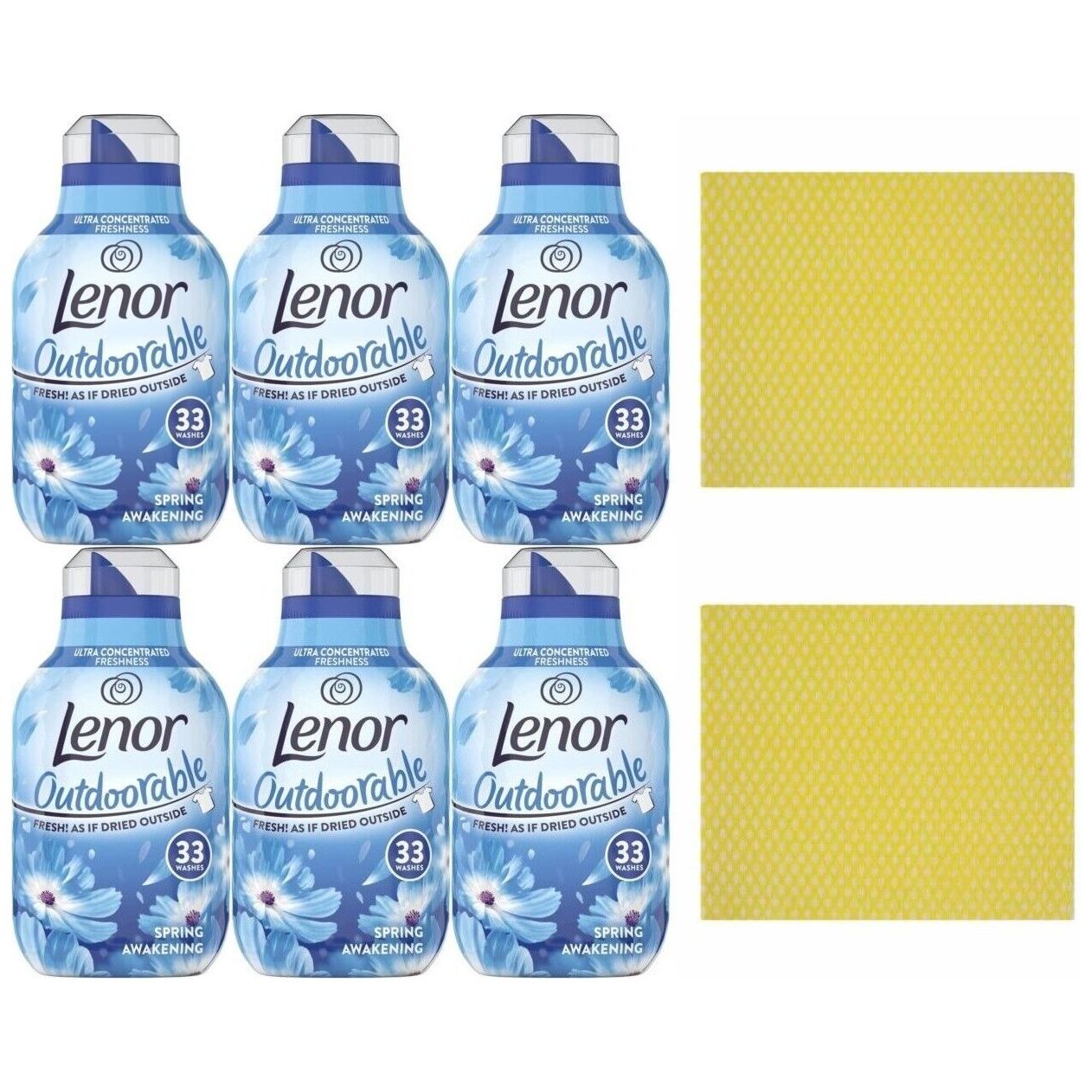 6 x Lenor OutdoorableFabricConditioner462ml 33W,Spring Awakening+Cleaning cloth