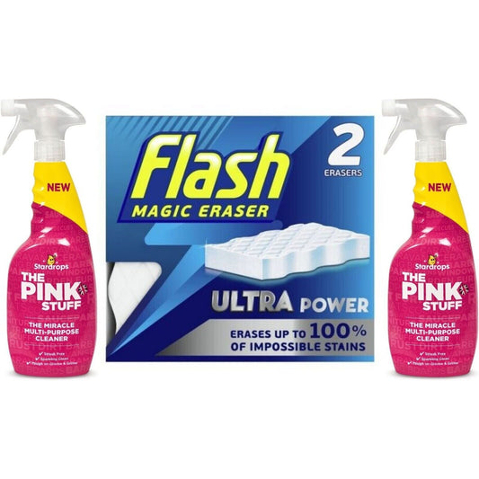 THE PINK STUFF Multi Purpose Cleaner,2 x 750 ml+ Magic Eraser Ultra Power