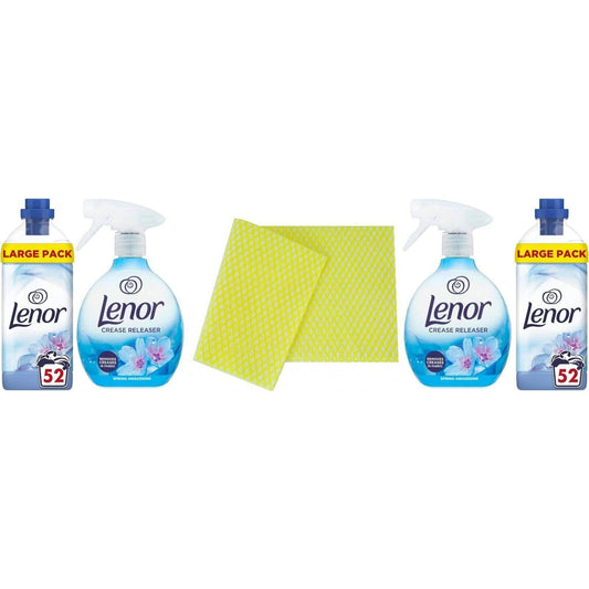 2 x Lenor Fabric Conditioner1.82L+Crease Releaser Spray 500ml.-Spring Awakening