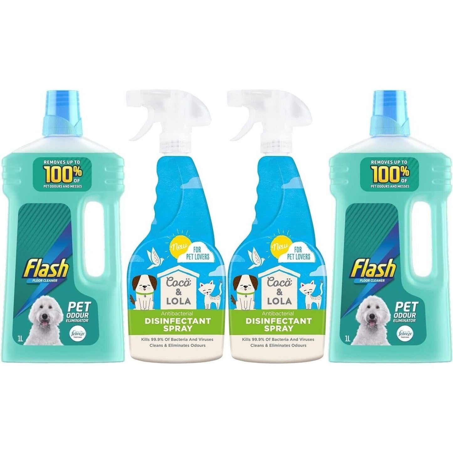 Flash & Coco&Lola for Pet Lovers Bundle Pack ,Removes Pet Odour