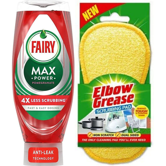 Fairy Max Power Antibacterial Liquid,660 ml,Pomegranate +Scrubbing Pad