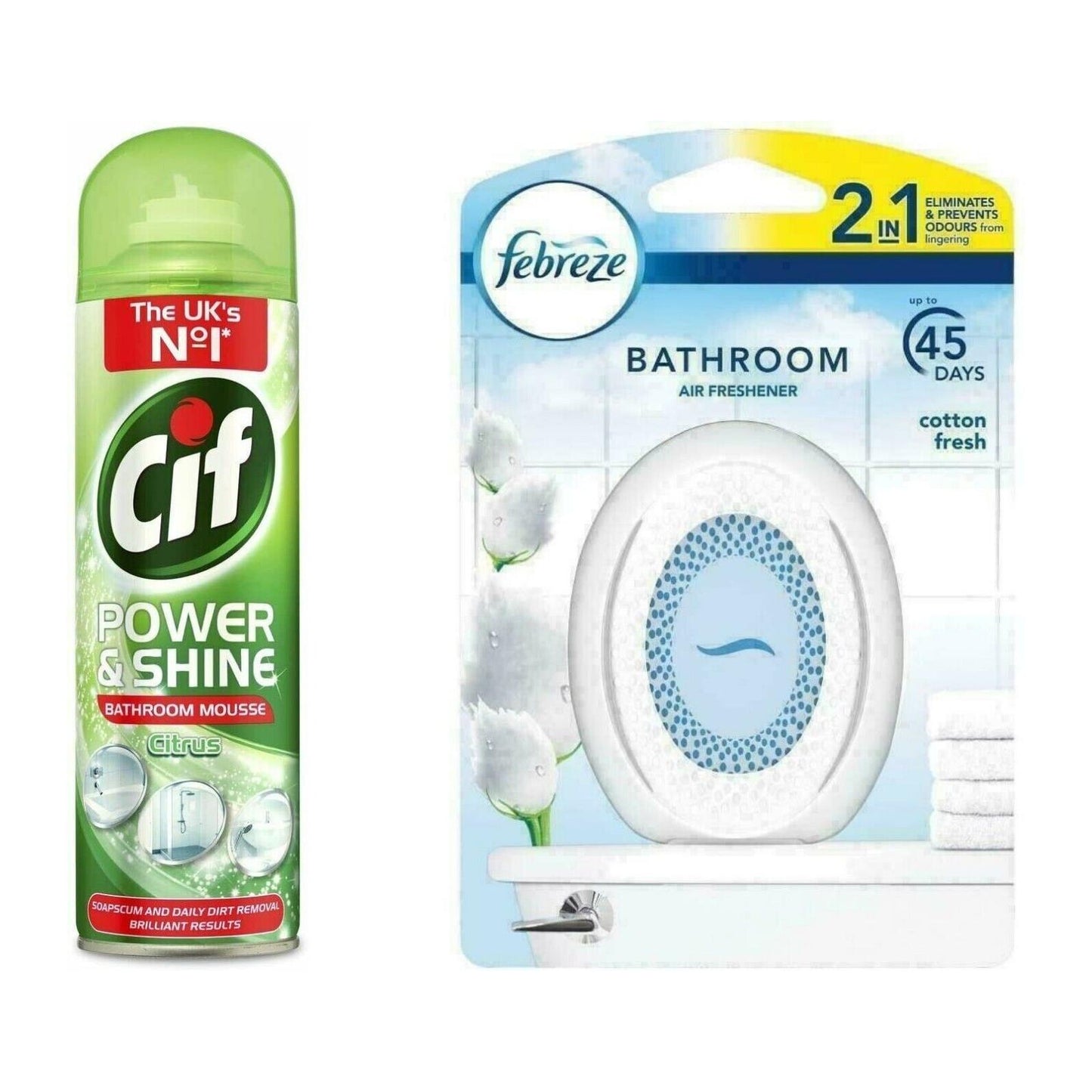 Cif Power and Shine Citrus Bathroom 500ml+ Bathroom Air Freshener Cotton Fresh