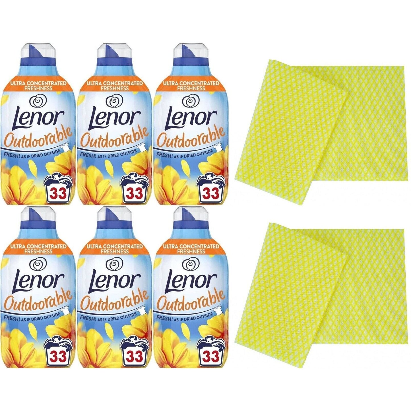 6 x Lenor Outdoorable Conditioner,33W,462ml.-Summer Breeze+Cleaning cloth