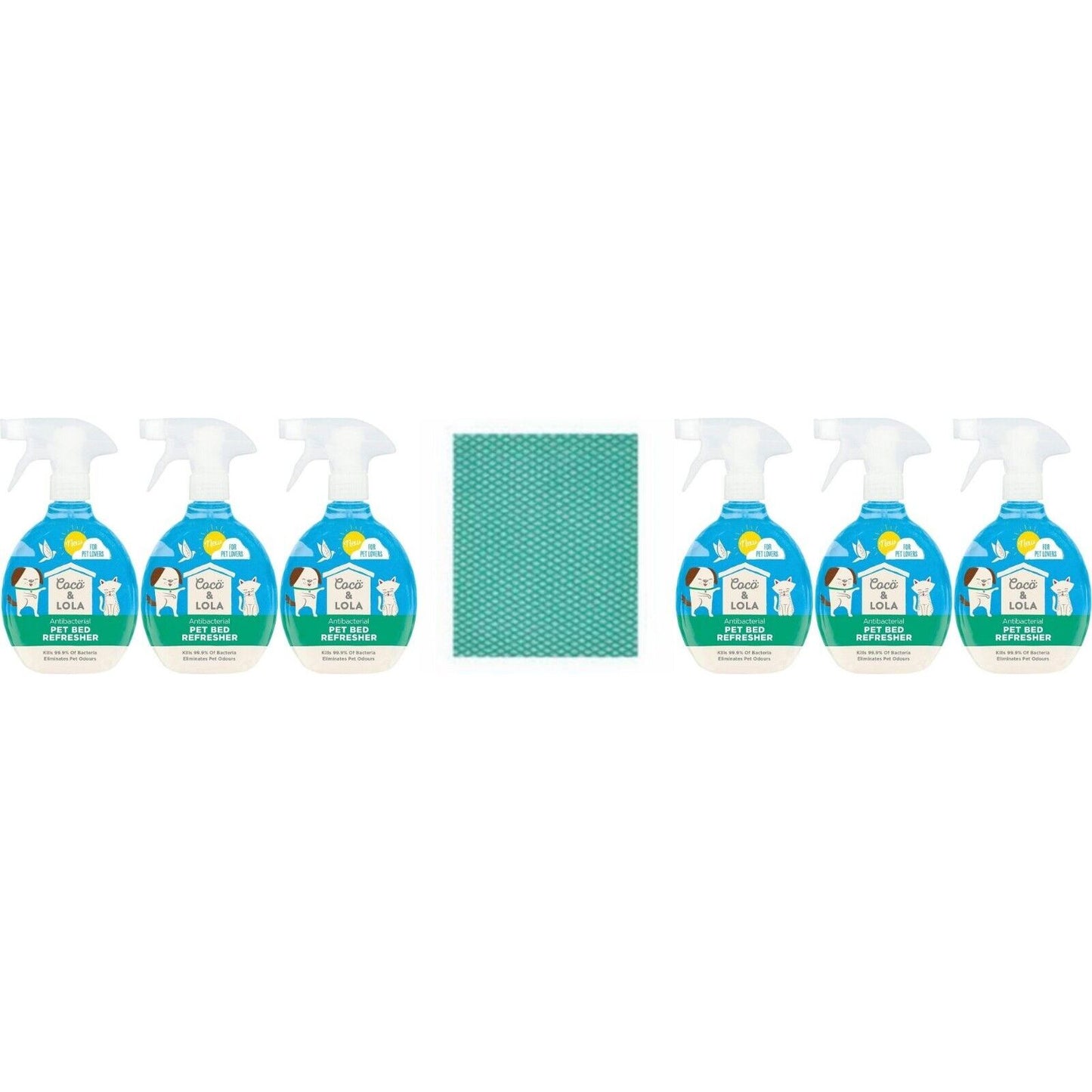 6 x Coco&Lola Antibacterial Refresher Spray Pet Lovers 500ml+Cleaning cloth