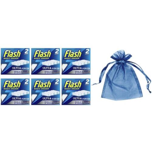 6 x Flash Magic Eraser Ultra Power 2 Pack+Organza Bag