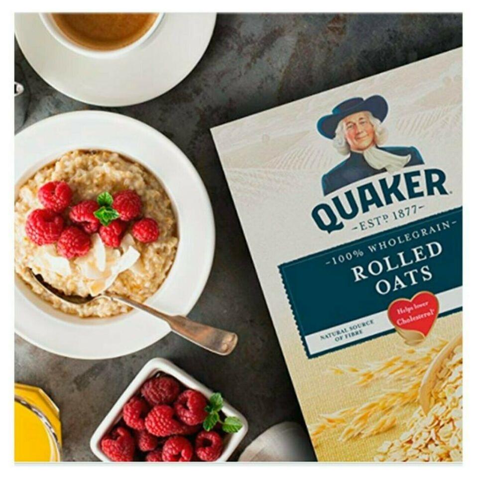 Quaker Porridge Rolled Oats 100% Wholegrain Box of 1kg Cereal