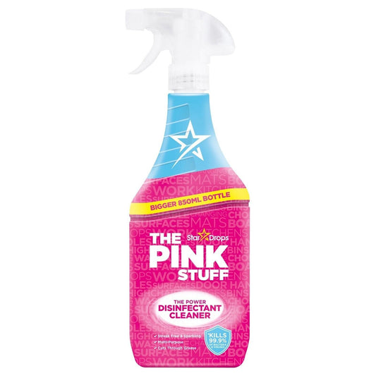 The Pink Stuff Power Disinfectant Cleaner Multi Purpose Spray Streak Free 850ml